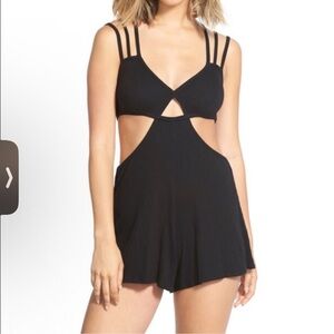 RVCA Black Strappy Cutout Romper